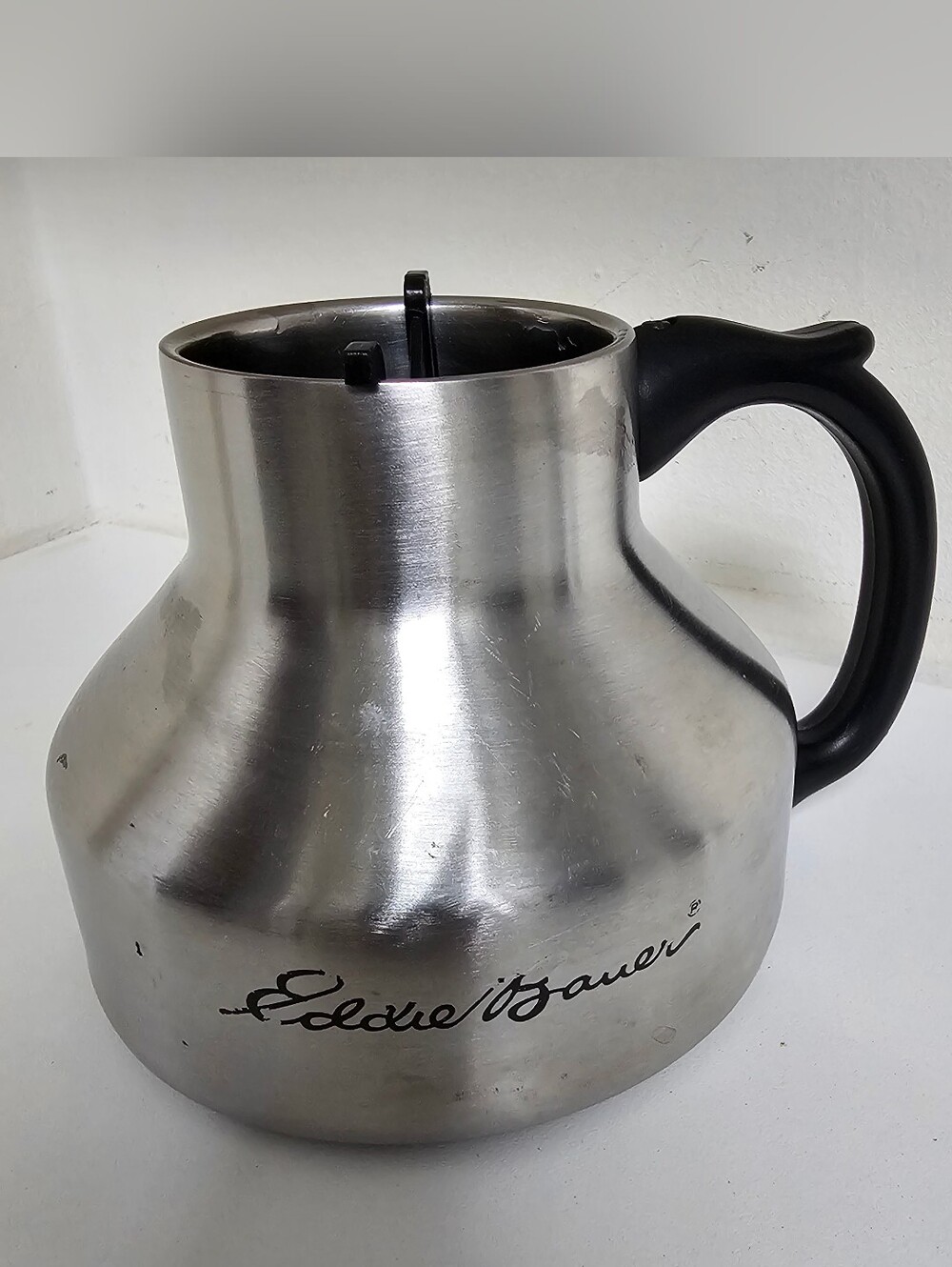 Vintage 1989 Eddie Bauer Silver Stainless Travel Mug- Bergschrund model